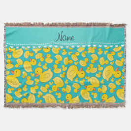 Manta Listra azul dos rubberducks conhecidos feitos sob