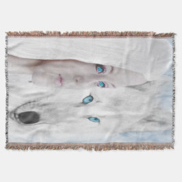 Manta Lobo Branco da Neve Lady Blue Eyes