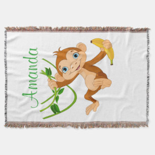 Manta Macaco bonito com banana