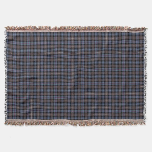 Manta Mackenzie Clan Brown e Blue Reproduction Tartan (Frente)