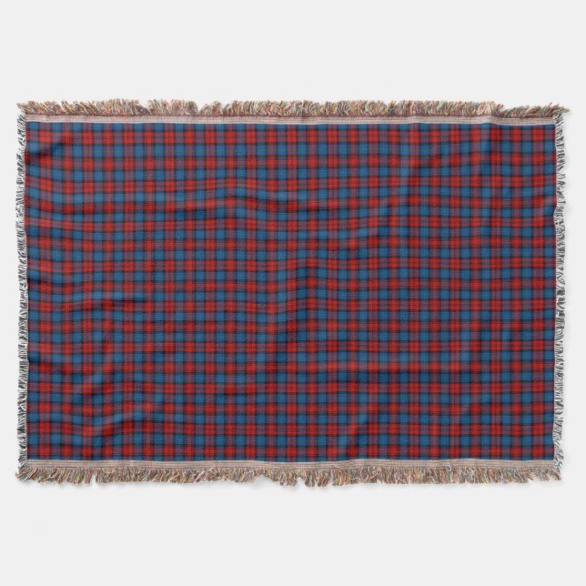 Manta MacLachlan Clan Red e Royal Blue Tartan (Frente)