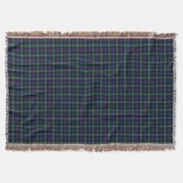 Manta Malcolm Clan Dark Blue e Green Scottish Tartan