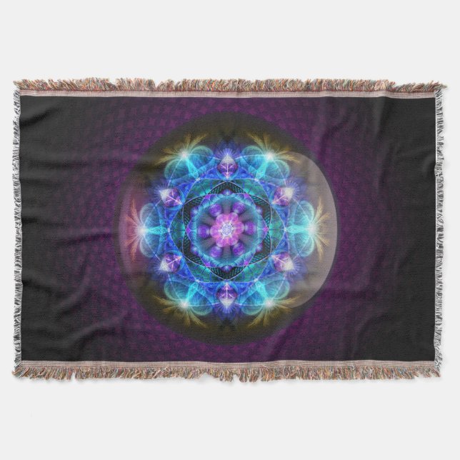 Manta Mandala Blanky da flor de Fibonacci (Frente)