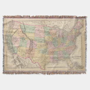 Manta Mapa de Vinage dos Estados Unidos (1873)