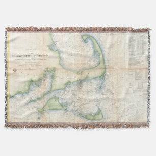 Manta Mapa do vintage de Cape Cod (1857)