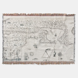 Manta Mapa Mundial Medieval Quebec Nova França América