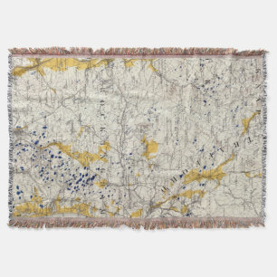 Manta Mapa topográfico e Glacial de New Hampshire