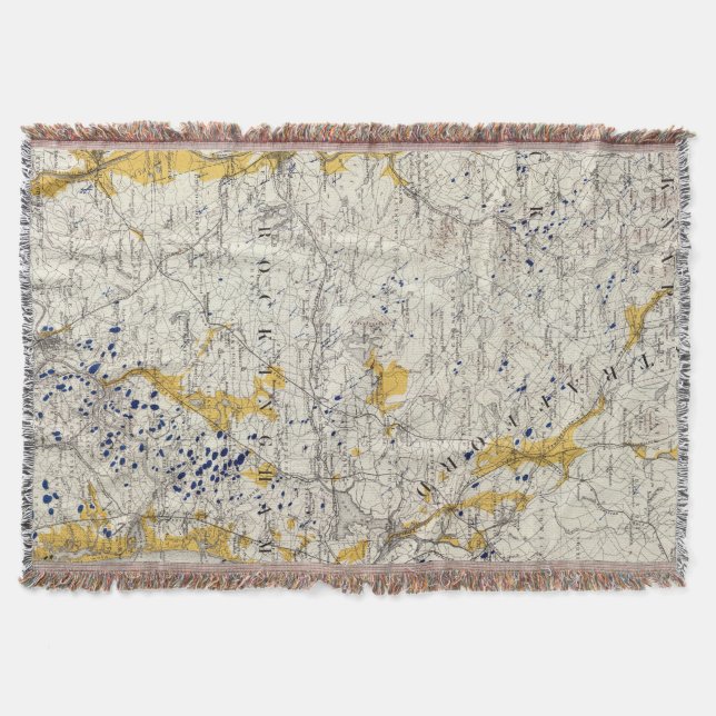 Manta Mapa topográfico e Glacial de New Hampshire (Frente)