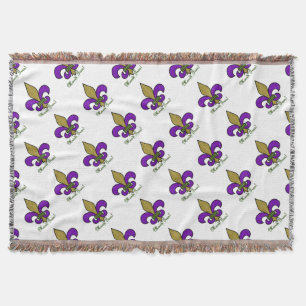 Manta Mardi Gras Colorido Fleur De Lis