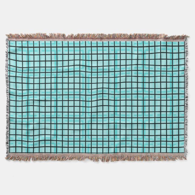 Manta Modern_Squares (c) Turquoise_Blue-Blanket_ (Frente)