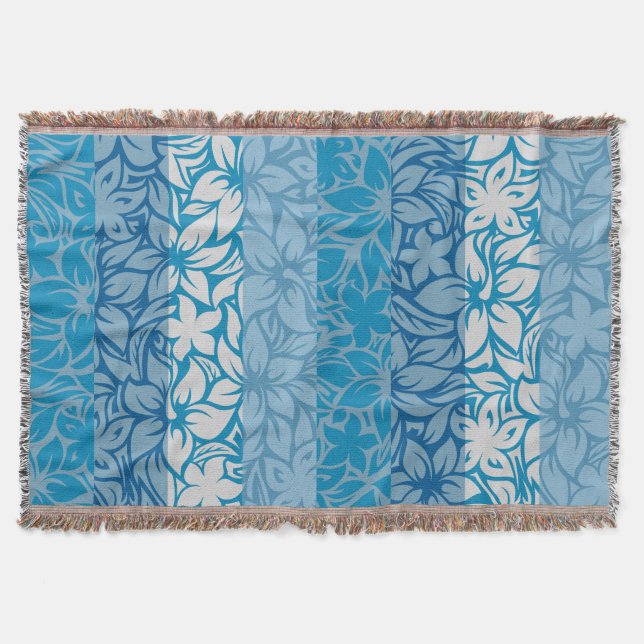 Manta Moloaa Bay Hawaiian Hibiscus Striped Blankets (Frente)