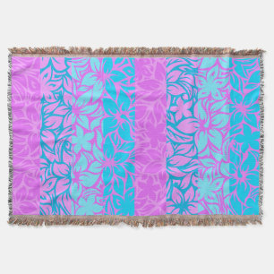 Manta Moloaa Bay Hawaiian Hibiscus Striped Blankets