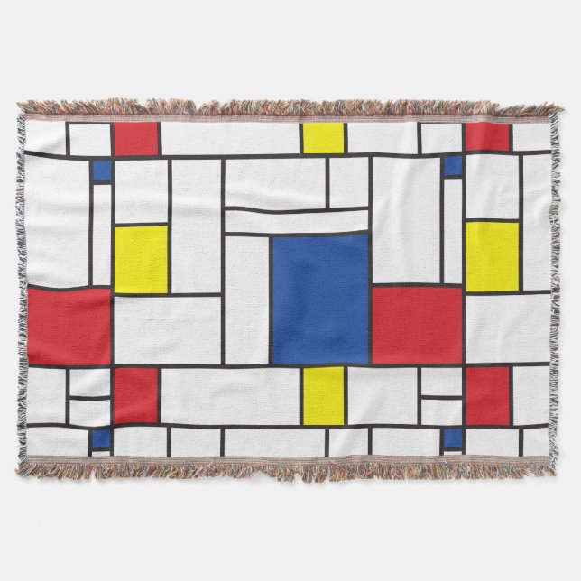 Manta Mondrian Minimalist Geométrico De Stijl Modern Art (Frente)