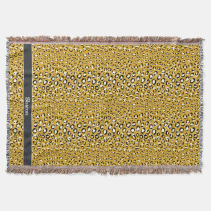 Manta Monograma moderno de impressão de chic gold chetah