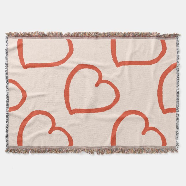 Manta Na moda, padrão vermelho a rosa (Frente)