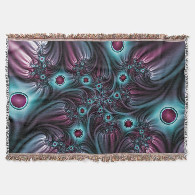 Manta Na Profundidade da Arte Fractal Abstrato Azul Cor- (Frente)