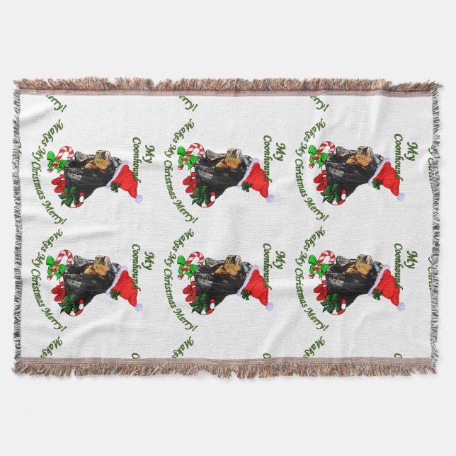 Manta Natal para o Conhound Negro e Tan (Frente)