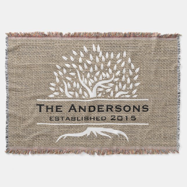 Manta Nome de família rústico de serapilheira da árvore (Frente)