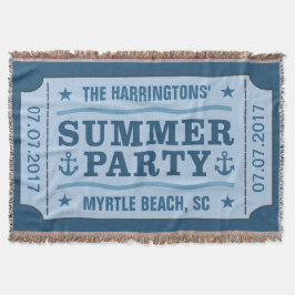 Manta Nome personalizado, data e local "Tíquete de Parti