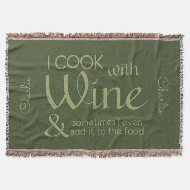 Manta Nome personalizado de cotação de vinho lança cober (Frente)