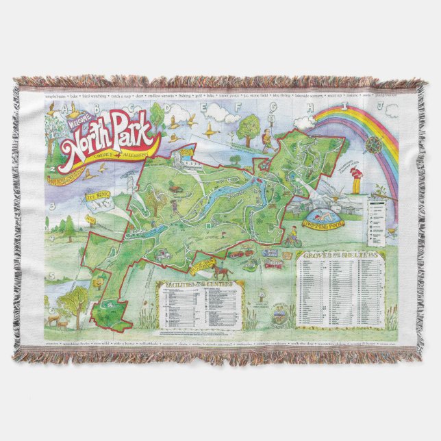 Manta North Park Map Blanket - Pittsburgh, PA (Frente)