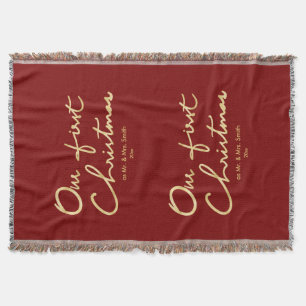 Manta Nossa primeira mão do Natal   rotulou o ø Natal