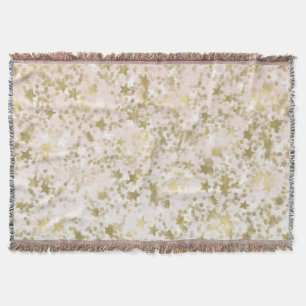 Manta O pêssego Dourado Stars o abstrato dos confetes