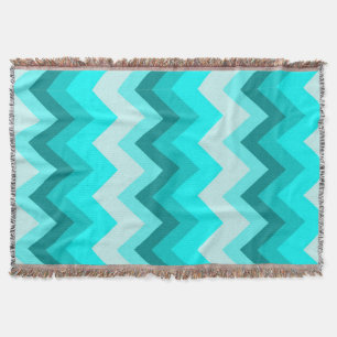 Manta Ombre Girly Pattern Teal Turquoise Chevron