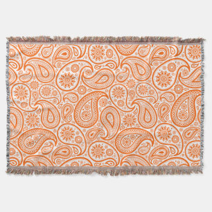 Manta Orange Vintage Paisley White Background
