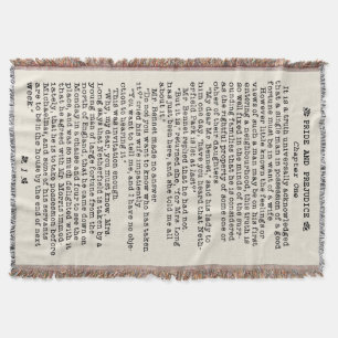 Manta Orgulho de Jane Austen e citações da literatura 