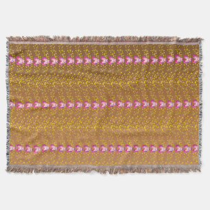 Manta Padrão de Bronze Vintage e Violetas Florais Rosa