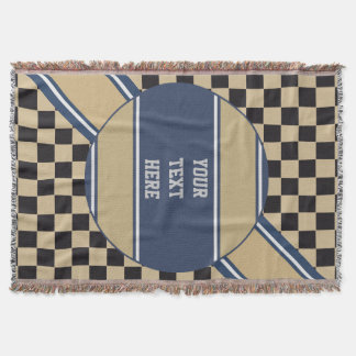 Manta Padrão de Conselho do xadrez + cor e texto do seu 