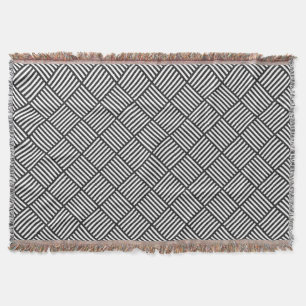 MANTA PADRÃO DE DIAMANTE DUPLO PRETO E BRANCO