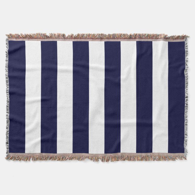 Manta Padrão de Faixa Azul do Marinho (Frente)