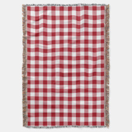 Manta Padrão De Gingham Verificado Em Vermelho E Branco