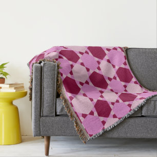 Manta Padrão de Ilusão Óptica de Triângulo Rosa Girly