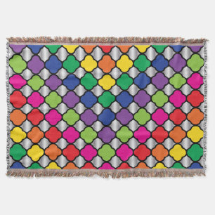 Manta Padrão de Impressão de Quatrefoil Psicodélico D