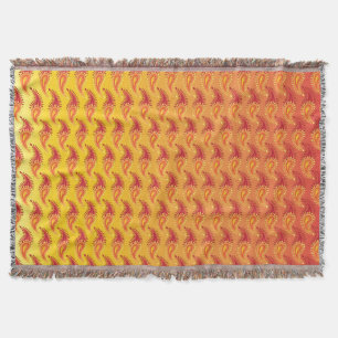 Manta Padrão de Paisley Persa - Chama Laranja Oriental T