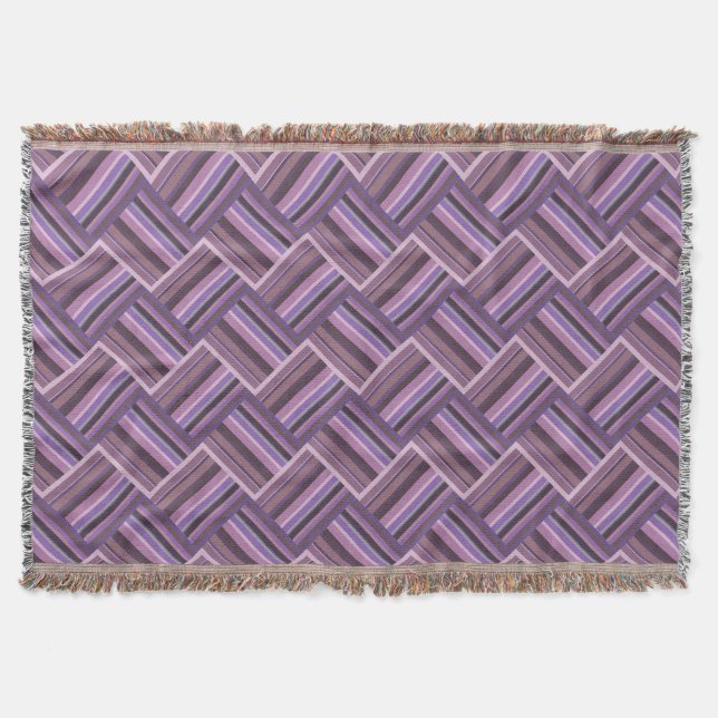 Manta Padrão de tecelagem diagonal das faixas de Mauve (Frente)