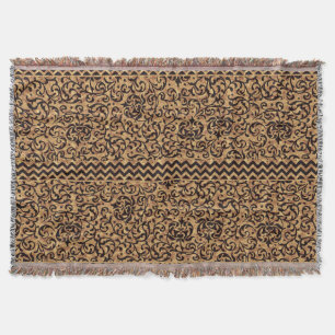 Manta Padrão Floral Dourado do Renascimento Italiano