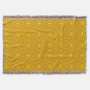 Manta Padrão geométrico abstrato amarelo, castanho