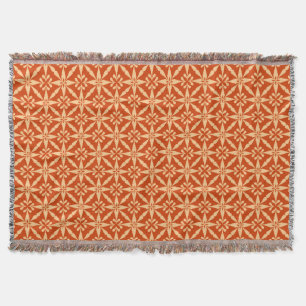 Manta Padrão Ikat Star - laranja mandarim
