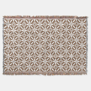 Manta Padrão Ikat Star - Taupe Tan e Branco