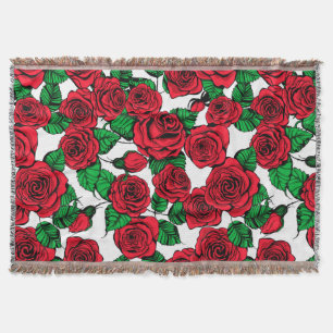 Manta padrão Rosa vermelha
