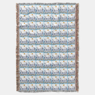 Manta Padrão Verificado Floral de Borboletas Bluebells