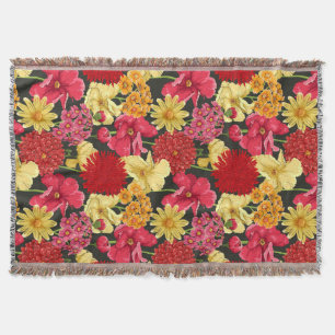 Manta Papel de parede floral no estilo da aguarela