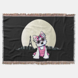 Manta Paris Night Olivia Westie Throw Blanket