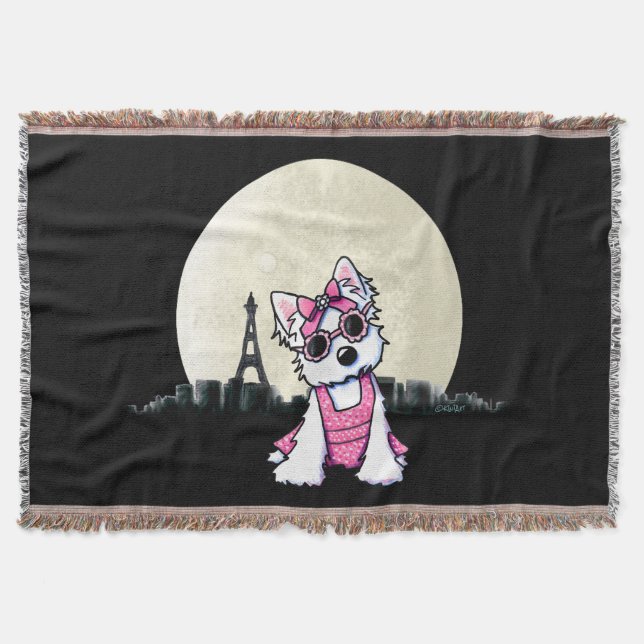 Manta Paris Night Olivia Westie Throw Blanket (Frente)