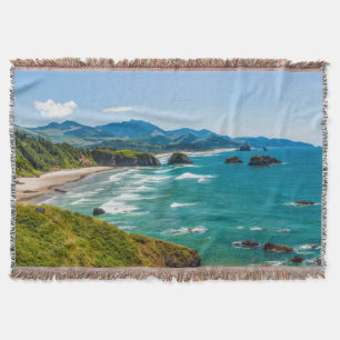 Manta Parque Estadual Ecola, Oregon. Panorama de Crescen