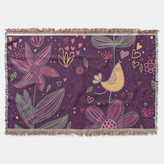 Manta Pássaro Amarelo Jogando Banheira (Frente)